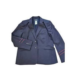 Lands end american airlines blazer womens 18 xl xxl flight attendant jacket navy